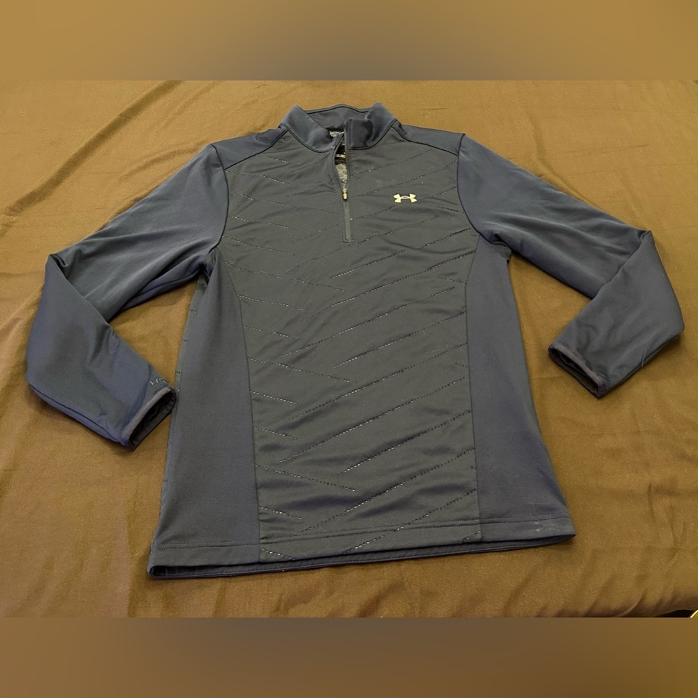 Under Armour storm Cold Gear women’s blue quilted 1/4 zip pullover size small.
